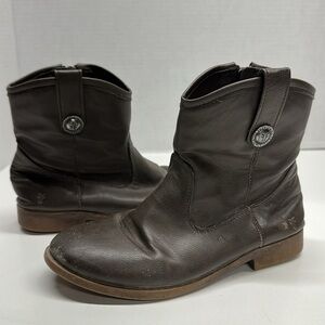 Frye Melissa Button Short Ankle Boots Bootie in Slate Brown Kids Girls Size 13